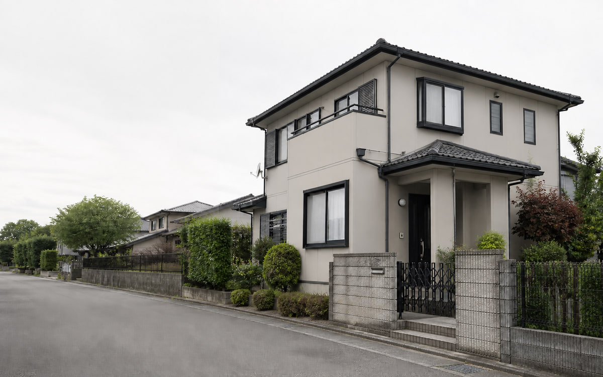 外壁塗装後の建物全景を同じ画角で比較する施工記録